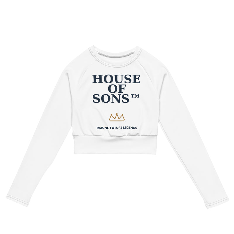 Recycled long-sleeve crop top